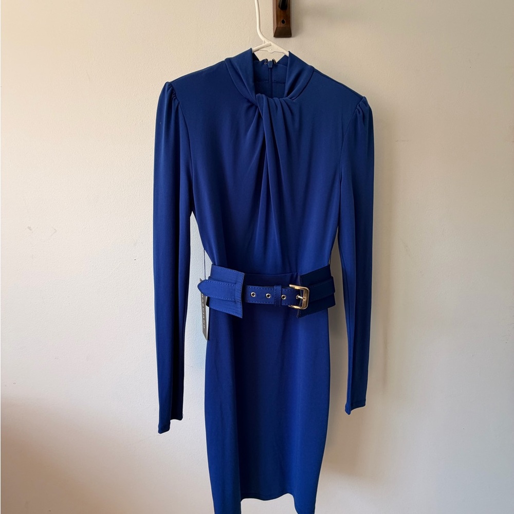 MARCIANO SURFING BLUE JENNE BELTED DRESS SIZE XS - Picture 4 of 6